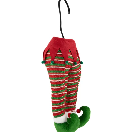 Online 19" Red and Green Striped Elf Legs Christmas Decoration Novelty