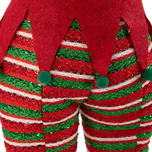 Online 19" Red and Green Striped Elf Legs Christmas Decoration Novelty