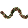 12' Red and Green Wide Cut Christmas Tinsel Garland - Unlit Colorful
