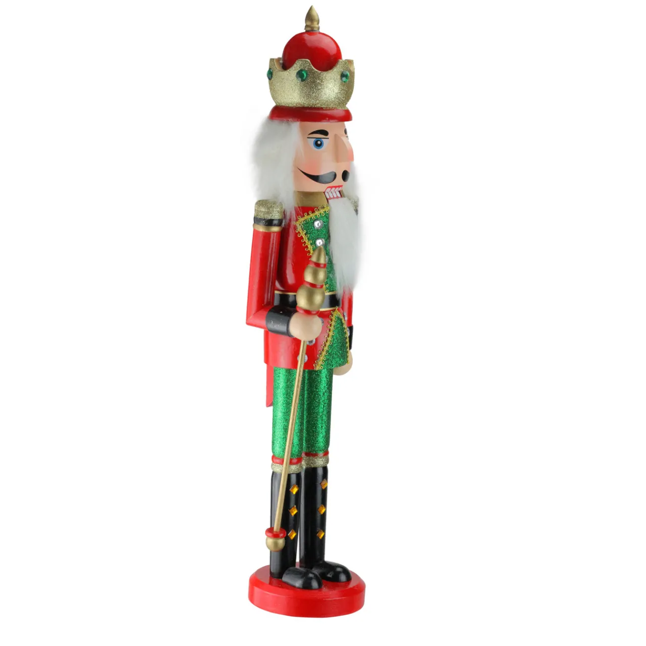 Sale 24" Red and Green Wooden Christmas Nutcracker King with Scepter Nutcrackers
