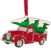 Outlet 3.5" Red and Silver Country Pick Up Truck with European Crystals Christmas Ornament Transportation