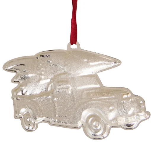 Outlet 3.5" Red and Silver Country Pick Up Truck with European Crystals Christmas Ornament Transportation