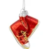 Hot 2.25" Red and Silver Sneakers Glass Christmas Hanging Ornament Fashion & Beauty