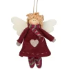 New 4.25" Red and White Angel with Wings Hanging Christmas Ornament Angels & Cherubs
