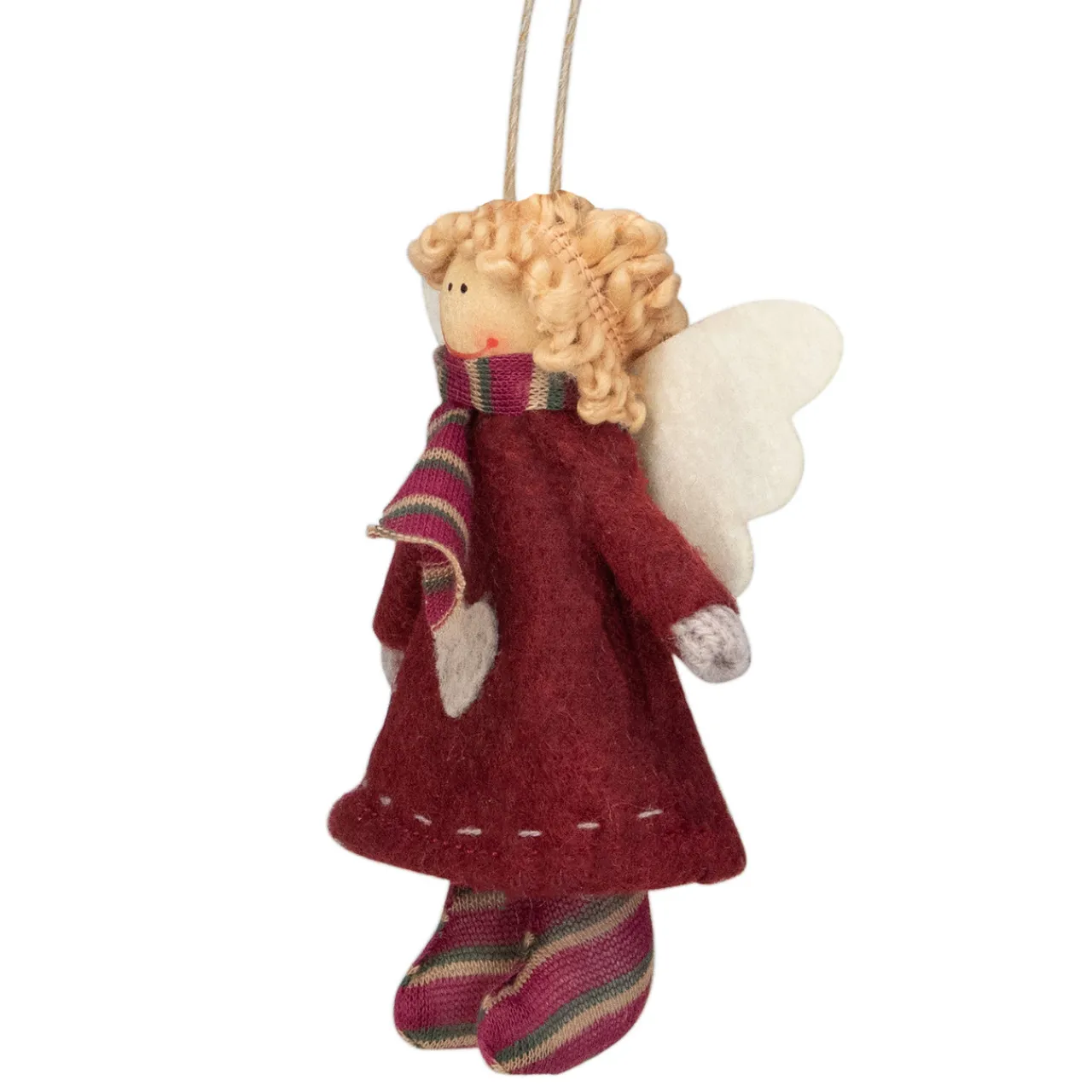 New 4.25" Red and White Angel with Wings Hanging Christmas Ornament Angels & Cherubs