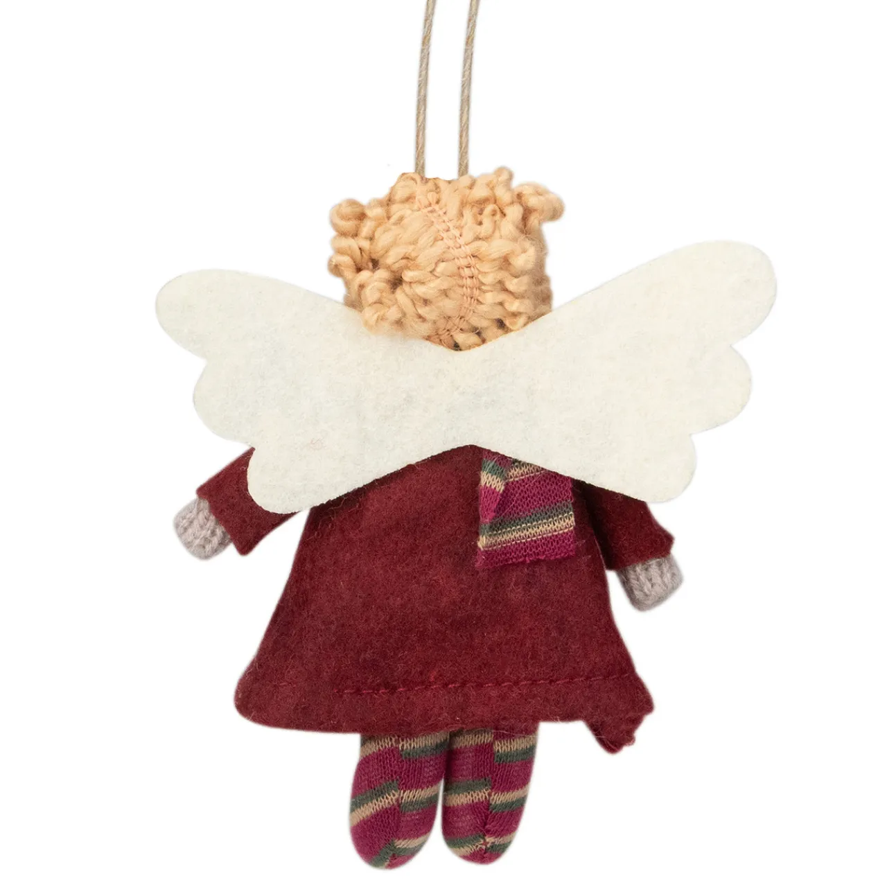 New 4.25" Red and White Angel with Wings Hanging Christmas Ornament Angels & Cherubs