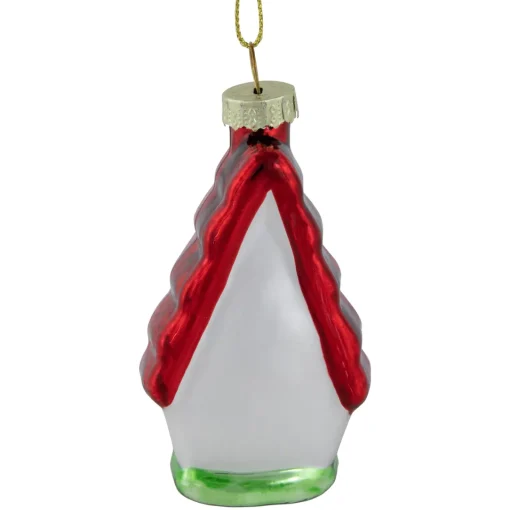 Discount 3.25" Red and White Birdhouse with Cardinal Glass Christmas Ornament Animals