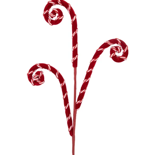 Online 27" Red and White Candy Cane Curls Christmas Spray Sprays, Picks & Branches