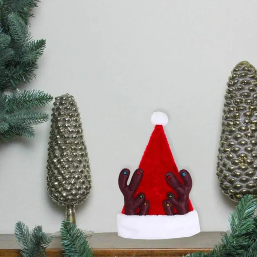 Discount 48" Red and White Christmas Santa Hat with Antlers Costumes