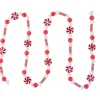 Hot 6' Red and White Frosted Peppermint Candy Christmas Garland, Unlit Unlit