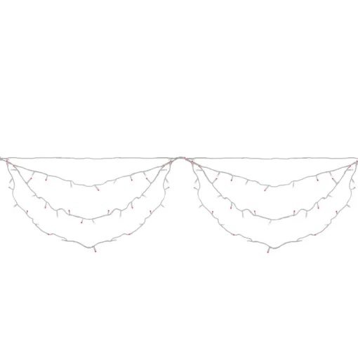 Sale 150 Red and White LED Swag Christmas Lights - 7.5 ft White Wire Led