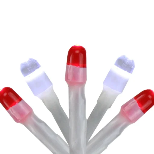Sale 150 Red and White LED Swag Christmas Lights - 7.5 ft White Wire Led