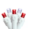 Best 50 Red and White LED Wide Angle Christmas Lights - 16.25 ft White Wire Led
