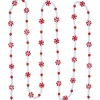Sale 9' Red and White Peppermint Candy Beaded Christmas Garland, Unlit Beaded