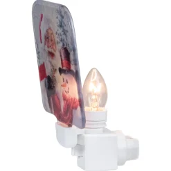Hot 4" Red and White Santa and a Snowman Christmas Night Light Night Lights