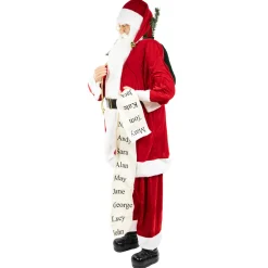 Hot 72" Red and White Santa Claus with Naughty or Nice List Christmas Figure Santa Claus