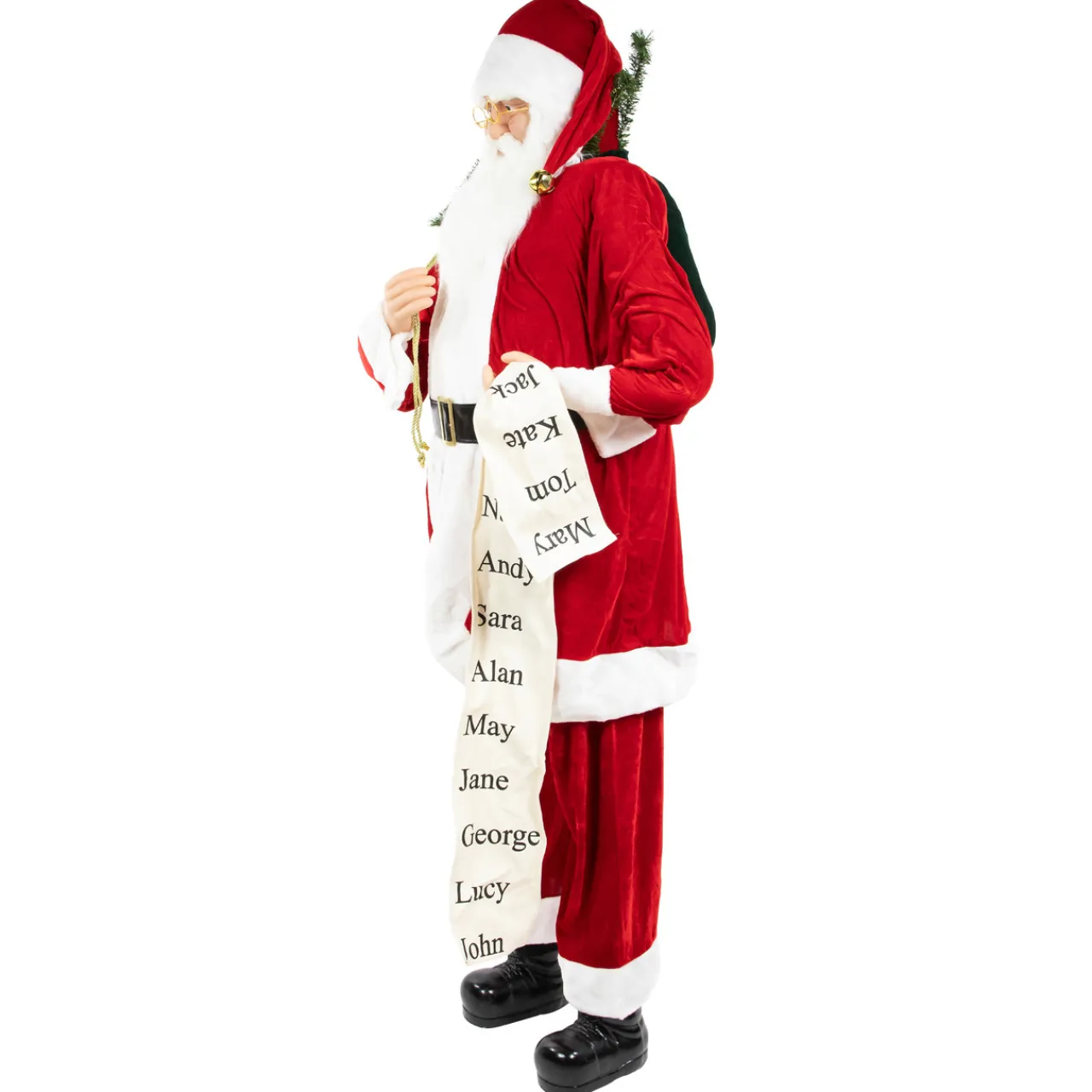 Hot 72" Red and White Santa Claus with Naughty or Nice List Christmas Figure Santa Claus