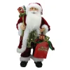 Discount 24" Red and White Santa Claus with Gift Bags and Green Vest Christmas Figure Santa Claus