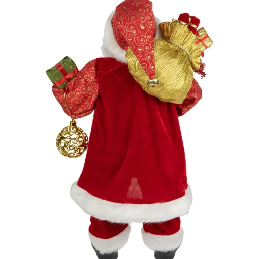 Best 24" Red and White Santa with Gift Bag and Presents Christmas Figure Santa Claus