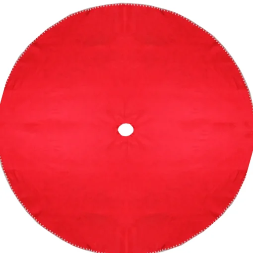 Outlet 48" Red and White Shell Reversible Christmas Tree Skirt Cloth|Metal