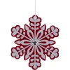 Discount 10" Red and White Snowflake Christmas Ornament with Gem Icicles|Snowflakes