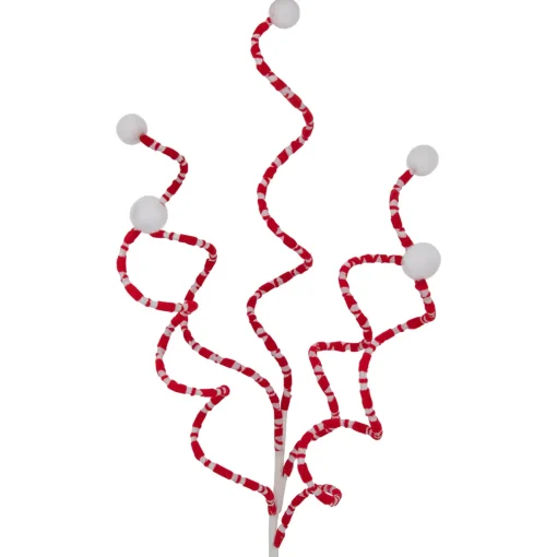 Outlet 24" Red and White Striped Candy Cane Curls Christmas Spray Sprays, Picks & Branches