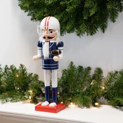 Clearance 14" Red and White Wooden Christmas Nutcracker Football Player Nutcrackers