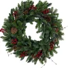 30'' Red Berries and Pine Cones Christmas Wreath, Unlit Unlit