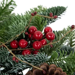 30'' Red Berries and Pine Cones Christmas Wreath, Unlit Unlit