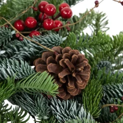 30'' Red Berries and Pine Cones Christmas Wreath, Unlit Unlit