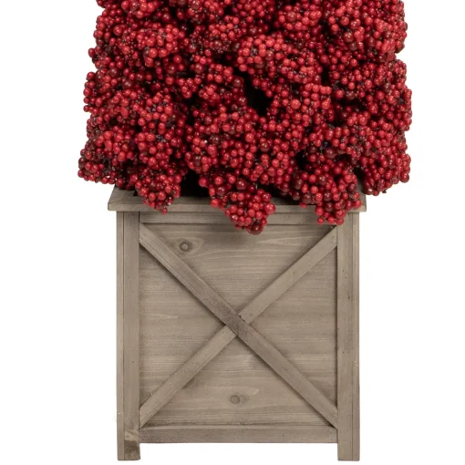 Discount 50" Red Berry Cone Potted Christmas Topiary Topiaries
