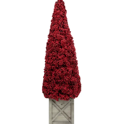 Hot 40" Red Berry Cone Potted Christmas Topiary Topiaries