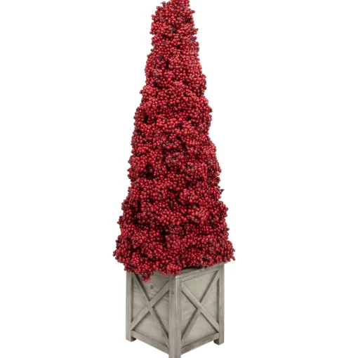 Hot 40" Red Berry Cone Potted Christmas Topiary Topiaries