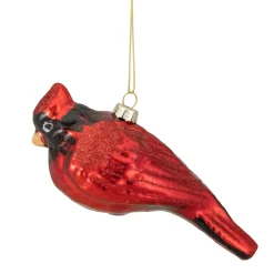 Clearance 5.5" Red Cardinal Glittered Glass Christmas Ornament Animals
