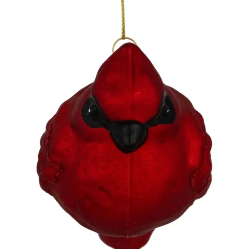 5.5" Red Cardinal Glittered Hanging Glass Christmas Ornament Animals