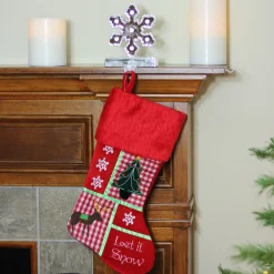 Outlet 18.5" Red Cheers Holiday Patches Let It Snow Christmas Stocking Stockings