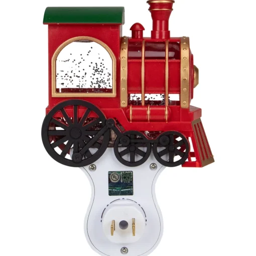 Discount 6.5" Red, Green and Gold Glitter Bubble Lamp Christmas Train Night Light Night Lights