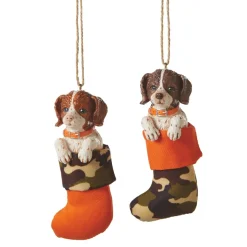 Best 4.5" Red Haired Welsh Springer Spaniel Puppy Dog in Stocking Christmas Ornament Animals