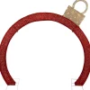 Hot 4.25' Red LED Lighted Ornament Arch Outdoor Christmas Decoration - Warm White Lights Lighted