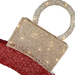 Hot 4.25' Red LED Lighted Ornament Arch Outdoor Christmas Decoration - Warm White Lights Lighted