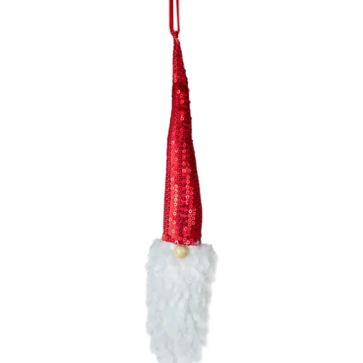 Hot 11" Red Sequin Santa Head With a Warm Hat Christmas Ornament Santa Claus