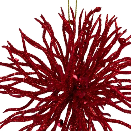 Hot 4.5" Red Starburst Christmas Ornament Symbols