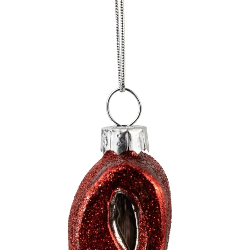 Online 4.25" Red Treble Clef Glass Christmas Ornament Novelty