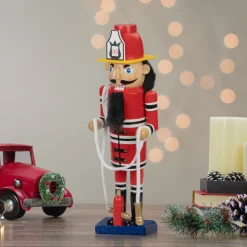 Hot 14 Red Wooden Fireman with Hose Christmas Nutcracker Nutcrackers