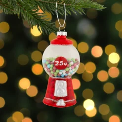 Outlet 4" Retro Gumball Machine Glass Christmas Ornament Food & Beverage