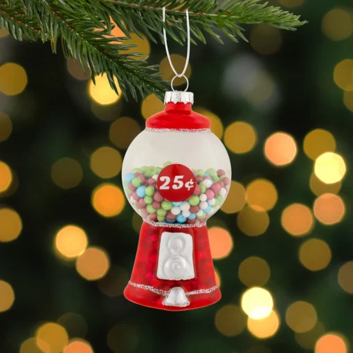 Outlet 4" Retro Gumball Machine Glass Christmas Ornament Food & Beverage
