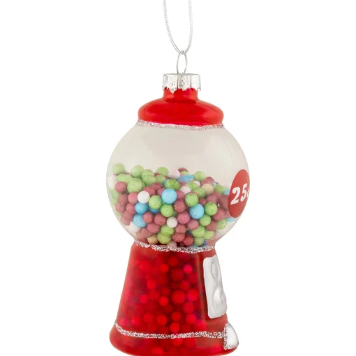 Outlet 4" Retro Gumball Machine Glass Christmas Ornament Food & Beverage