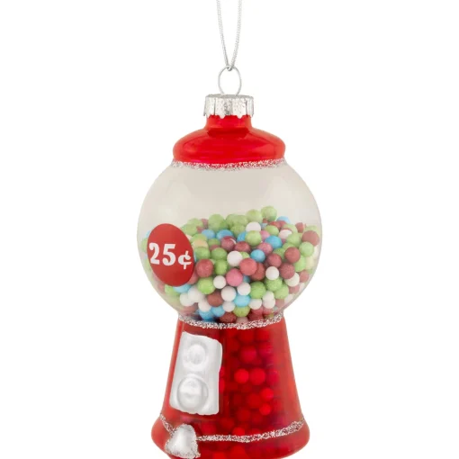 Outlet 4" Retro Gumball Machine Glass Christmas Ornament Food & Beverage