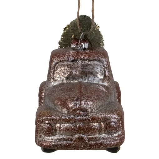 Hot 5.75" Retro Mercury Glass Country Rustic Pickup Truck Christmas Ornament Transportation