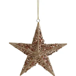 Hot 5.5" Rose Gold Star Shaped Christmas Ornament Symbols